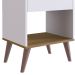 Mesa Apoio Lateral e de Cabeceira com Gaveta Retrô Branco e Mel
