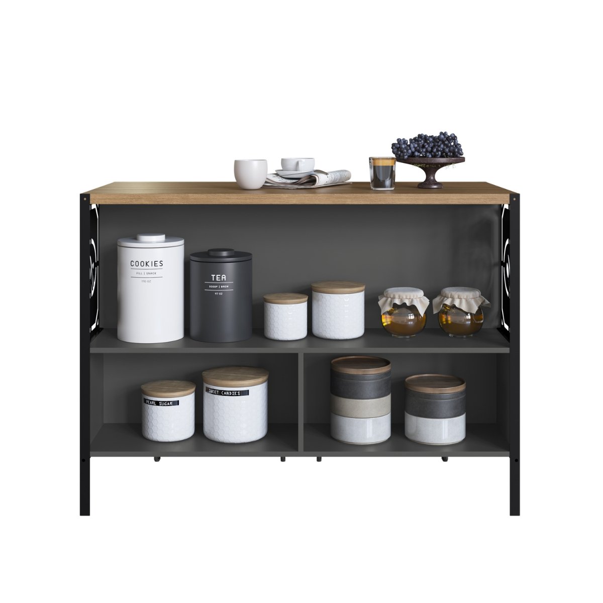 Mesa Bancada de Cozinha Industrial Gourmet Mel / Grafite