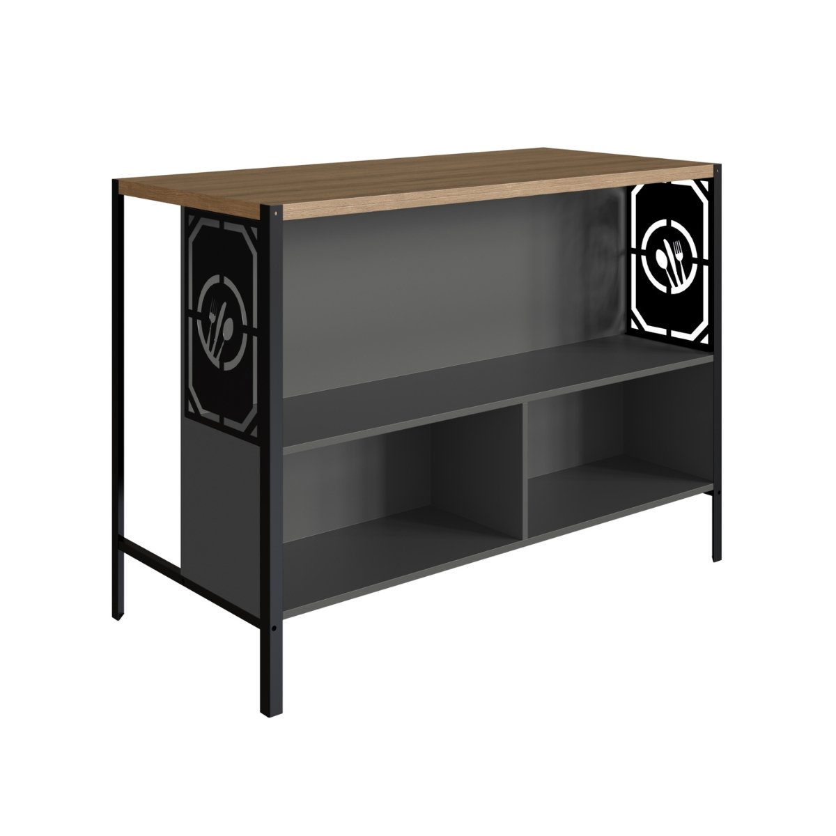 Mesa Bancada de Cozinha Industrial Gourmet Mel / Grafite
