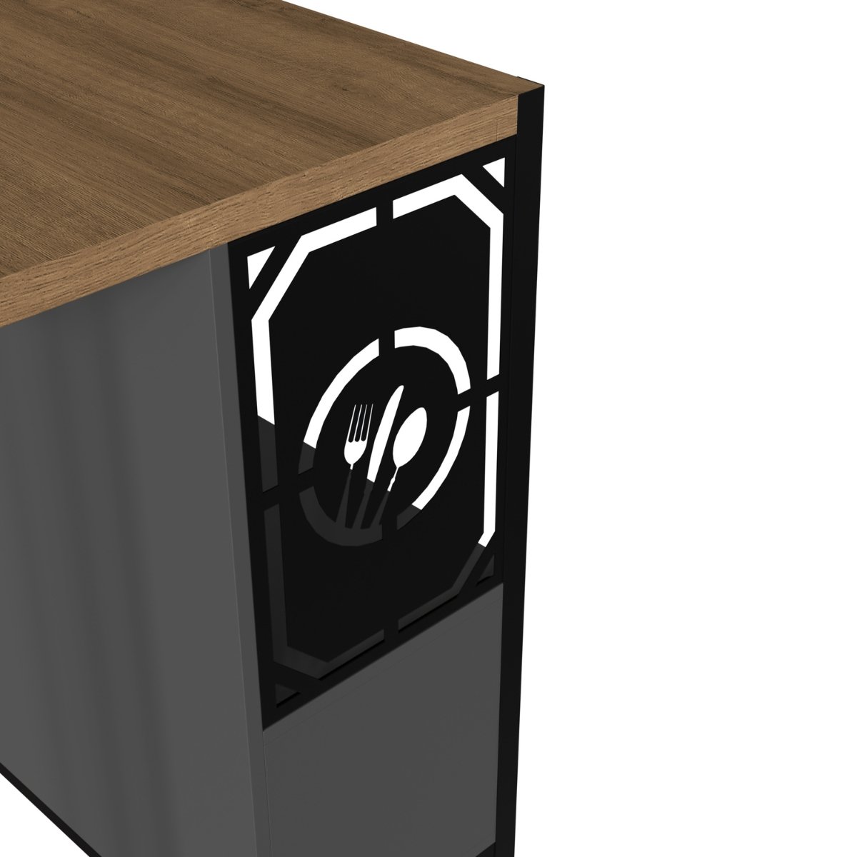Mesa Bancada de Cozinha Industrial Gourmet Mel / Grafite