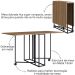 Mesa Dobrável de Metal Estilo Industrial Multiuso Preto / Mel