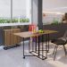 Mesa Dobrável de Metal Estilo Industrial Multiuso Preto / Mel