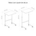 Mesa de Apoio Lateral com Rodízio Ajustável para Sofá Preto / Noce Oro