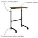 Mesa de Apoio Lateral com Rodízio Ajustável para Sofá Preto / Noce Oro