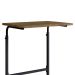 Mesa de Apoio Lateral com Rodízio Ajustável para Sofá Preto / Noce Oro