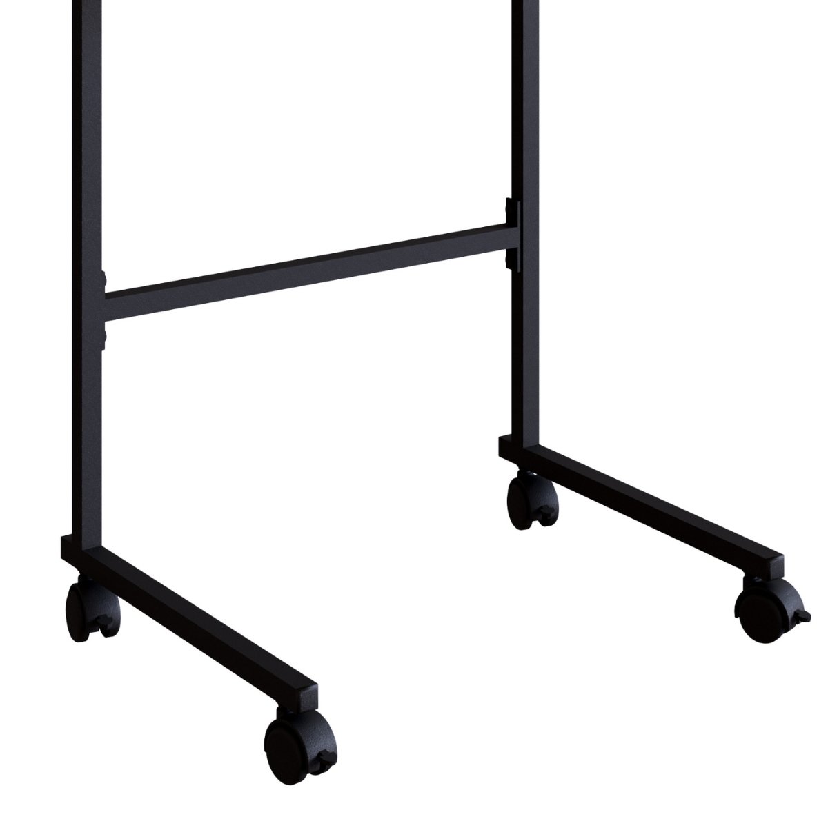 Mesa de Apoio Lateral com Rodízio Ajustável para Sofá Preto / Noce Oro
