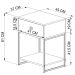 Mesa de Cabeceira e Apoio Lateral Industrial com Gaveta Mel / Branco