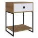 Mesa de Cabeceira e Apoio Lateral Industrial com Gaveta Mel / Branco