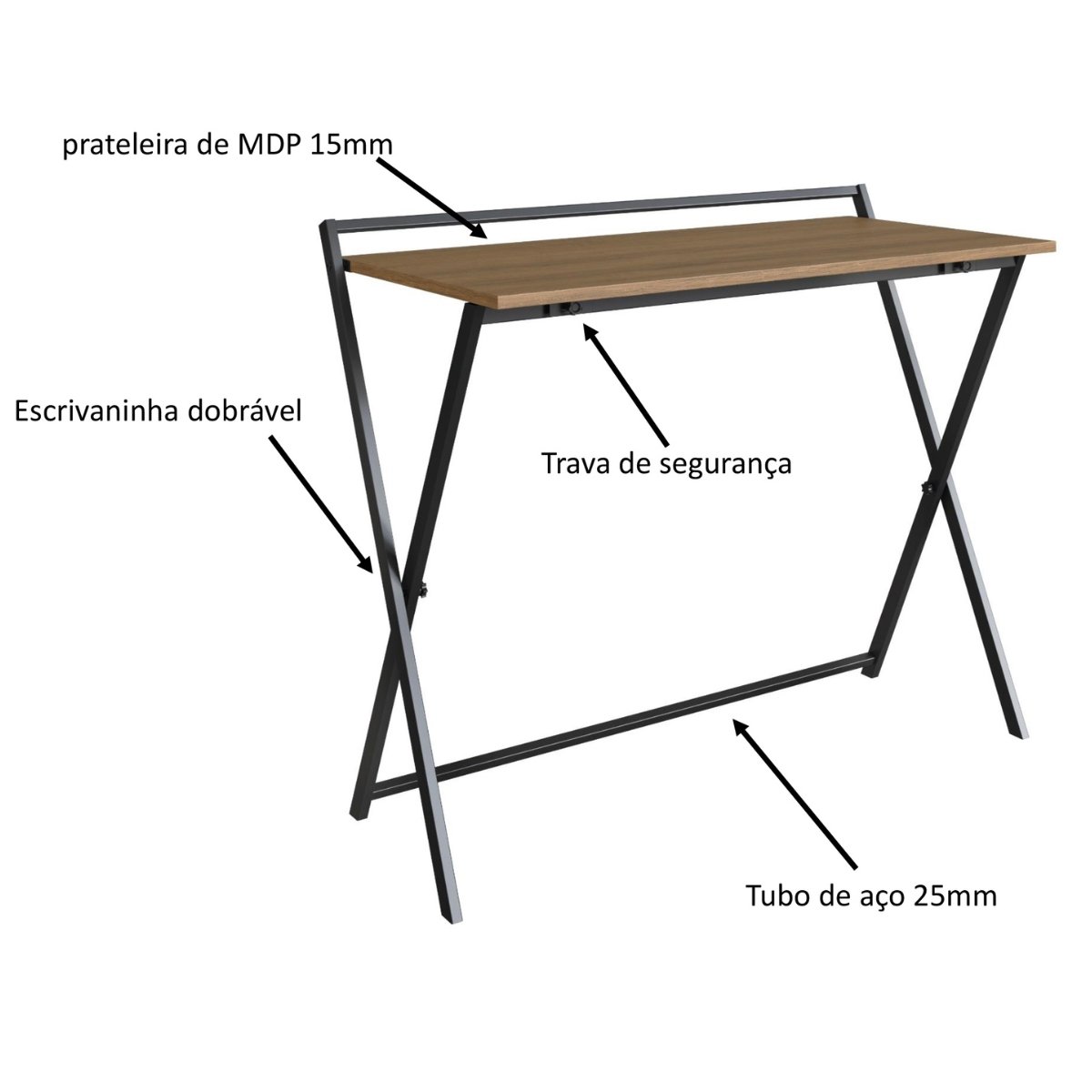 Mesa e Escrivaninha Dobrável Simples Multiuso Mel