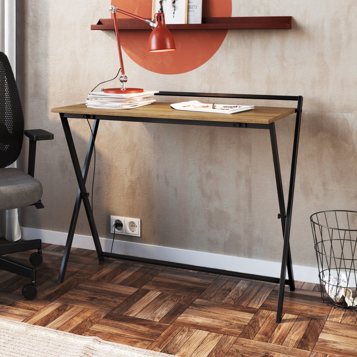 Mesa e Escrivaninha Dobrável Simples Multiuso Mel