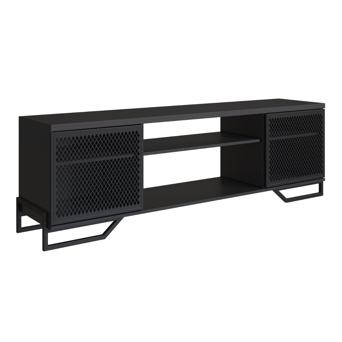 Rack Industrial com 2 Portas e Estrutura de Metal Preto