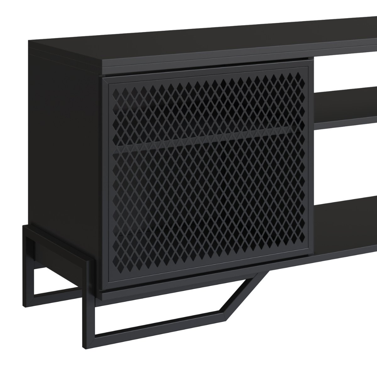 Rack Industrial com 2 Portas e Estrutura de Metal Preto