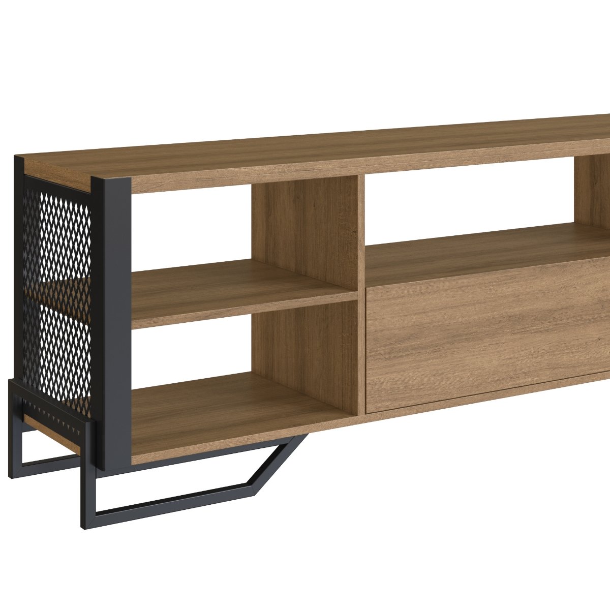 Rack Industrial com Gaveta e Estrutura em Metal Mel