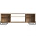 Rack Para Tv 60" 183x40x57cm MDP Portas Teladas Estilo Industrial P1027 Preto Mel