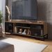 Rack Para Tv 60" 183x40x57cm MDP Portas Teladas Estilo Industrial P1027 Preto Mel