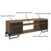 Rack Para Tv 60" 183x40x57cm MDP Portas Teladas Estilo Industrial P1027 Preto Mel