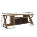 Rack para TV 60 Polegadas Industrial Gamer com RGB 2 Portas  Preto/Mel