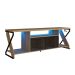 Rack para TV 60 Polegadas Industrial Gamer com RGB 2 Portas  Preto/Mel