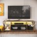 Rack para TV 60 Polegadas Industrial Gamer com RGB 2 Portas  Preto/Mel