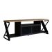 Rack para TV 60 Polegadas Industrial Gamer com RGB 2 Portas  Preto/Preto/Mel