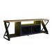 Rack para TV 60 Polegadas Industrial Gamer com RGB 2 Portas  Preto/Preto/Mel