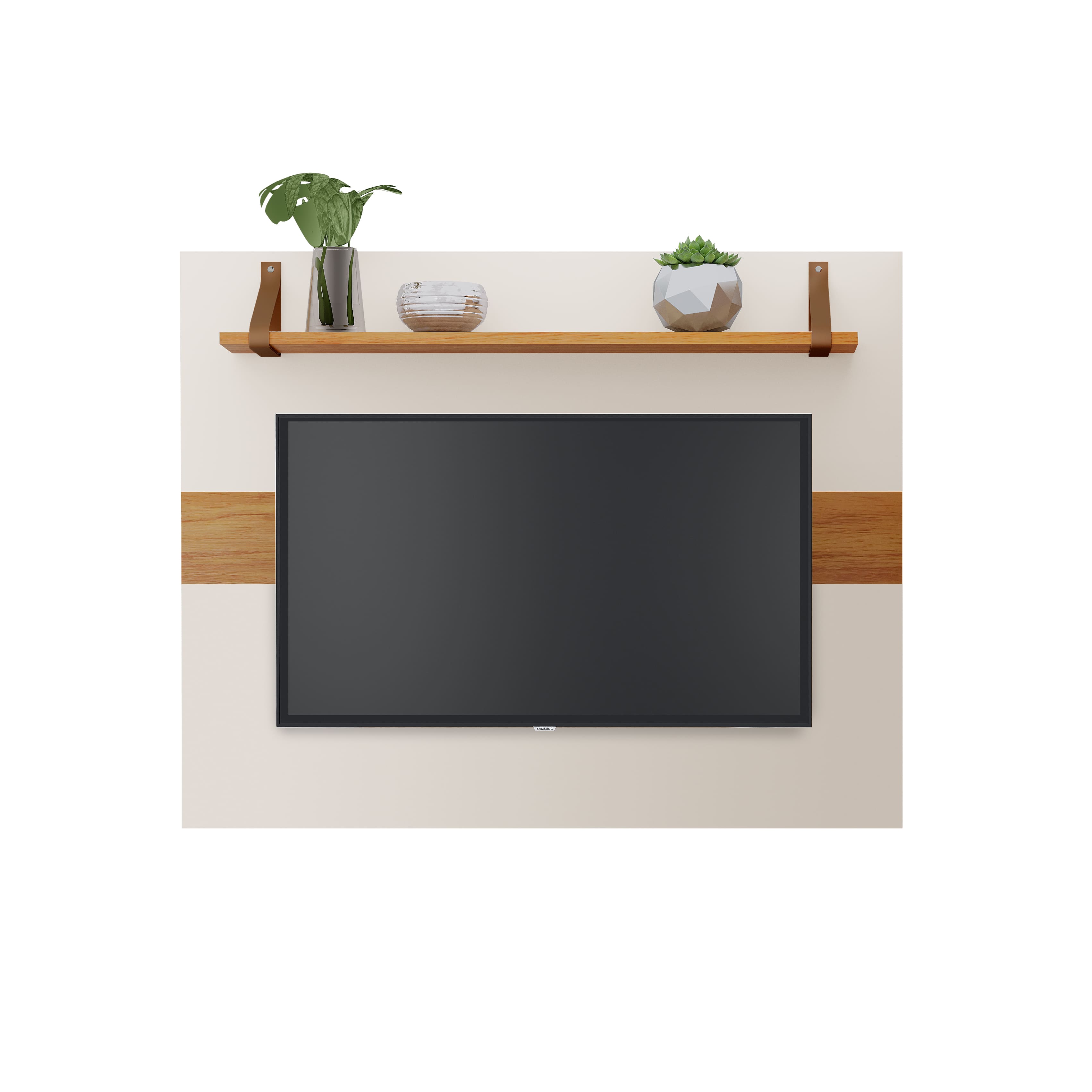 Painel de TV Com Suporte Suspenso Maldivas Off/Nature