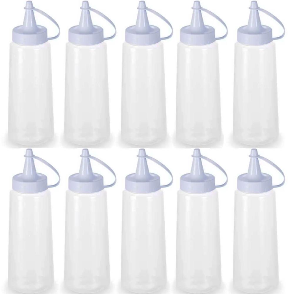 10 Frascos Plásticos para Molhos 250ml Tubo Bisnaga de Maion