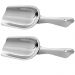 2 Pás de Gelo Inox 24cm Pegador a Granel Cereal Sementes ou Ração Attuale Plasvale