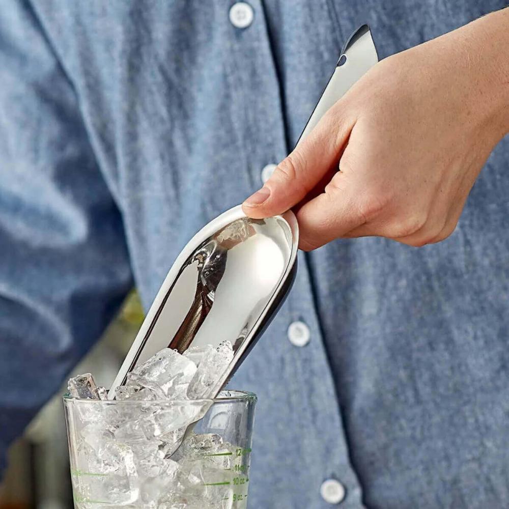 2 Pás de Gelo Inox 24cm Pegador a Granel Cereal Sementes ou Ração Attuale Plasvale