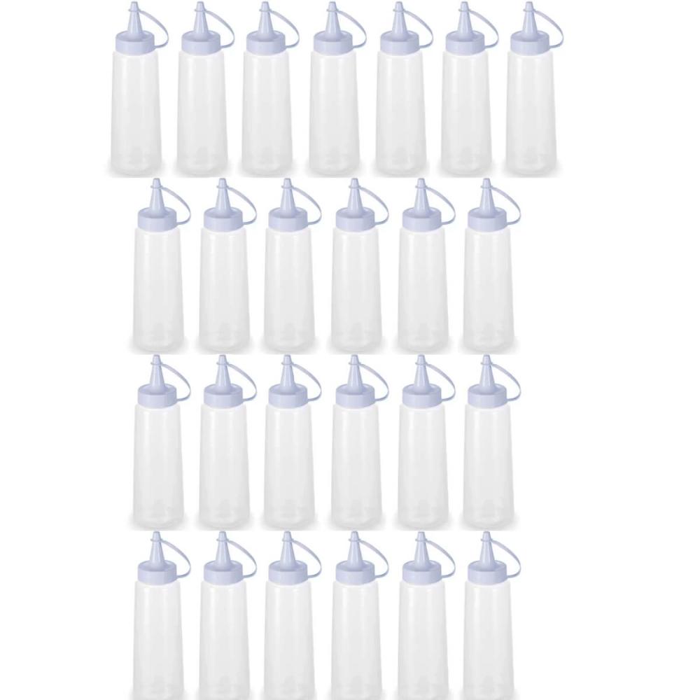 25 Bisnagas de Condimentos Plásticas 250ml para Molhos Ketchup Maionese Plasvale Profissionais