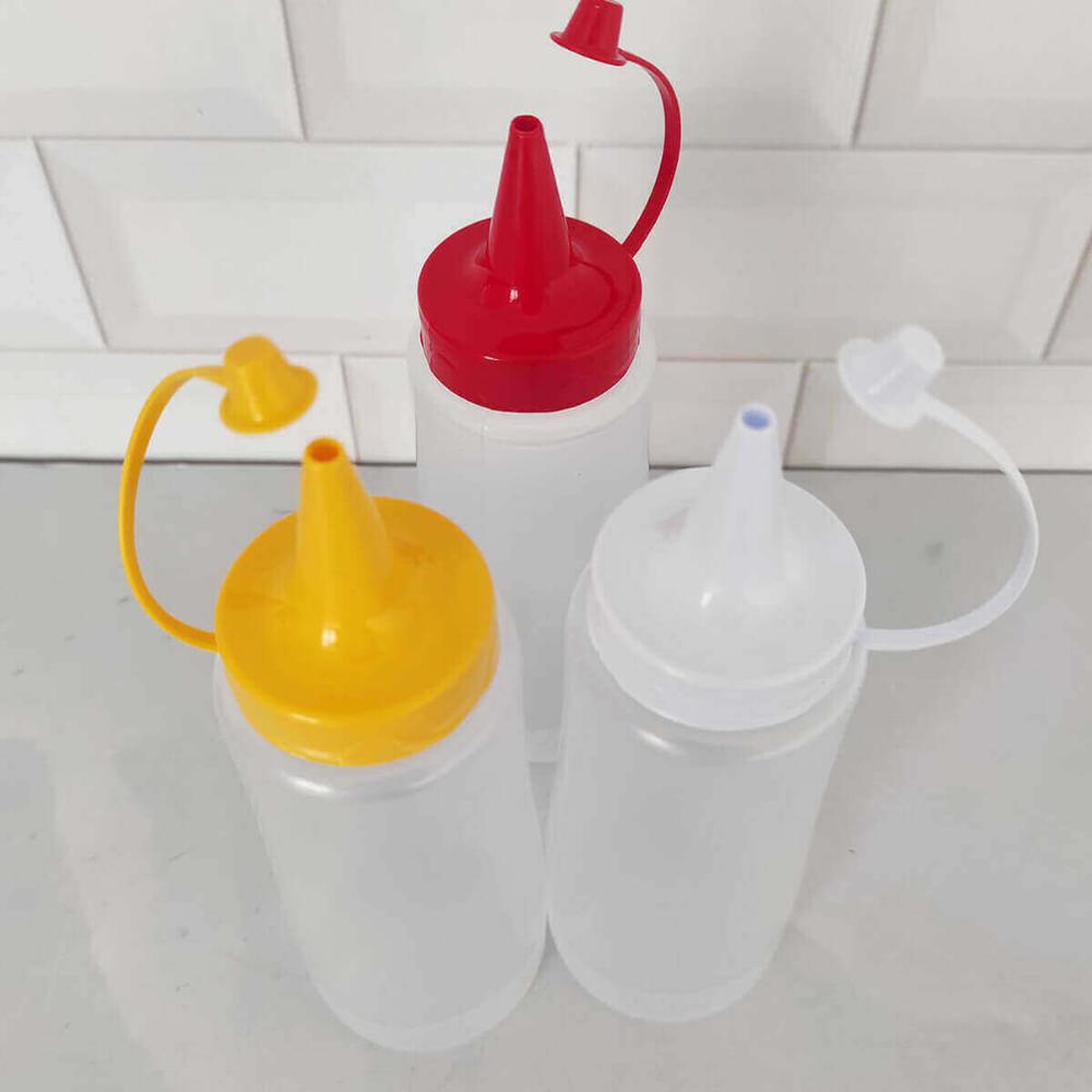 25 Bisnagas de Condimentos Plásticas 250ml para Molhos Ketchup Maionese Plasvale Profissionais