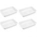 4 Bandejas Plásticas para Alimentos Retangular 7L Bacia Cozinha Açougue Plasvale
