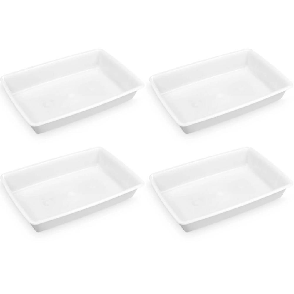 4 Bandejas Plásticas para Alimentos Retangular 7L Bacia Cozinha Açougue Plasvale