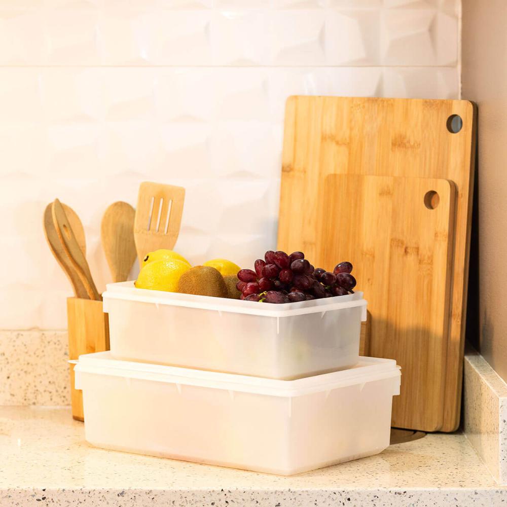 4 Caixas Organizadoras de Alimentos 11L Empilhável Hermética Plasvale Plástica Hotel