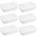 6 Caixas Organizadoras Plasvale 15L Empilháveis Brancas Carnes Vegetais Cozinha
