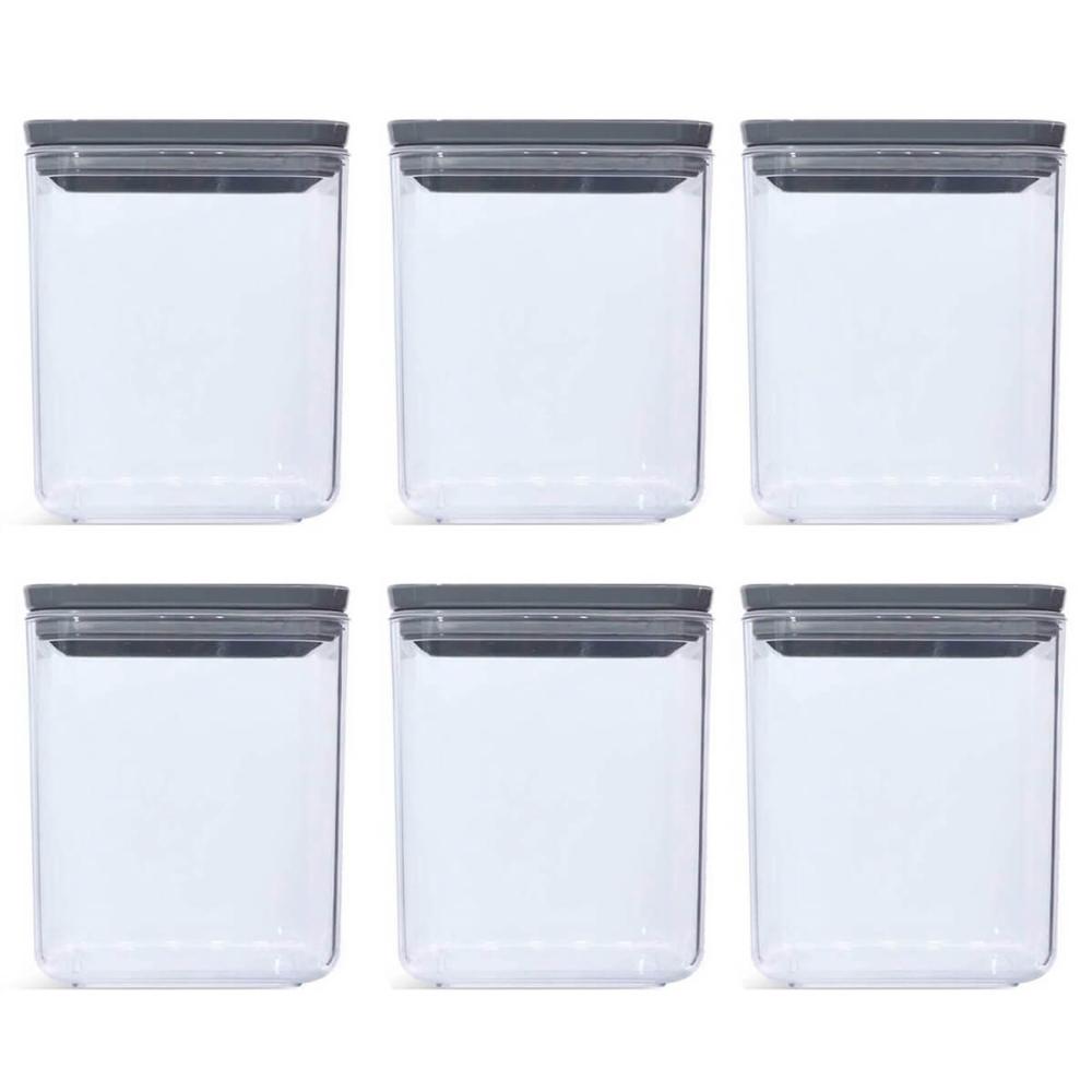 Conjunto 6 Potes Herméticos 1L Potes Pequenos Chumbo Porta Mantimentos Plasvale