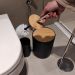 Conjunto Banheiro Bambu 6 Peças Preto Plasvale Lixeira 6,5l