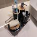 Conjunto Banheiro Bambu 6 Peças Preto Plasvale Lixeira 6,5l