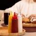 Kit 12 Bisnagas para Molhos 400ml Plástica Ketchup Tampa Vermelha Mostarda Maionese Plasvale