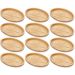 Kit 12 Petisqueiras Bambu Bandeja Oval 23x15cm Restaurante Plasvale Travessa Multiuso