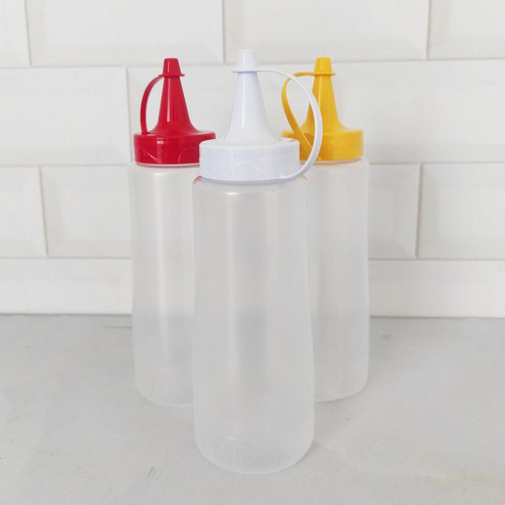 Kit 150 Bisnagas Plásticas para Molhos 250ml Maionese Ketchup Mostarda Plasvale Restaurantes Lanchonetes
