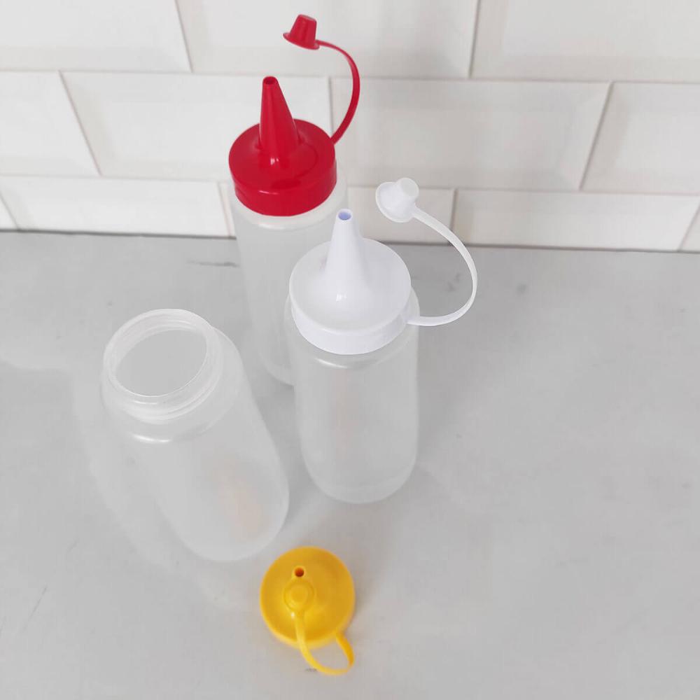Kit 150 Bisnagas Plásticas para Molhos 250ml Maionese Ketchup Mostarda Plasvale Restaurantes Lanchonetes