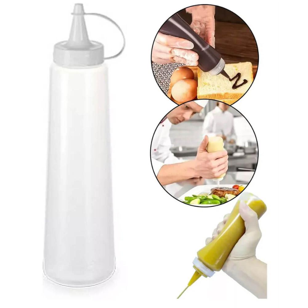 Kit 16 Bisnagas Plásticas Grandes 400ml Crepe Maionese Ketchup Mostarda Lancheria