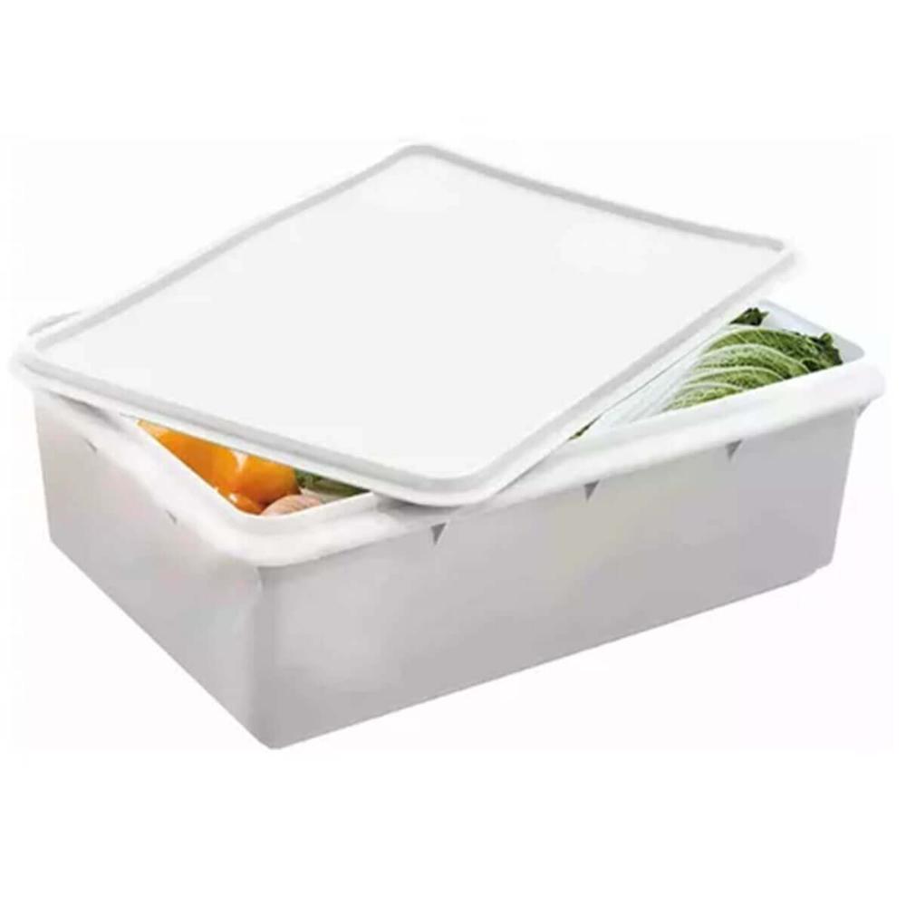 Kit 2 Caixas Organizadoras de Alimentos 11L Empilhável Hermética Plasvale Plástica Retangular