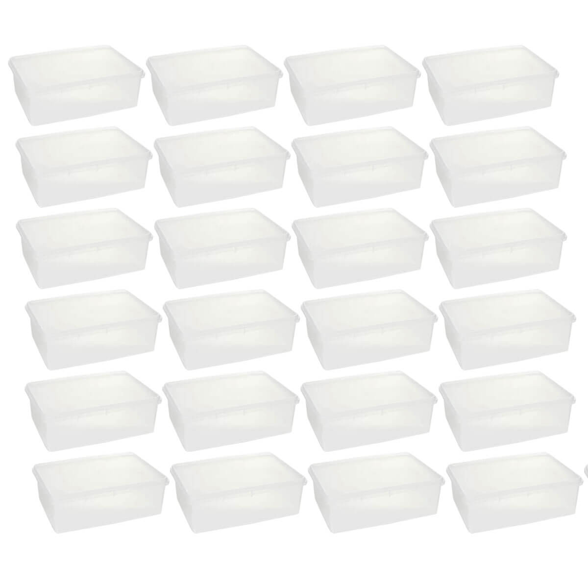 Kit 24 Caixas Organizadoras 3,5L Plasvale Cestos Plásticos c