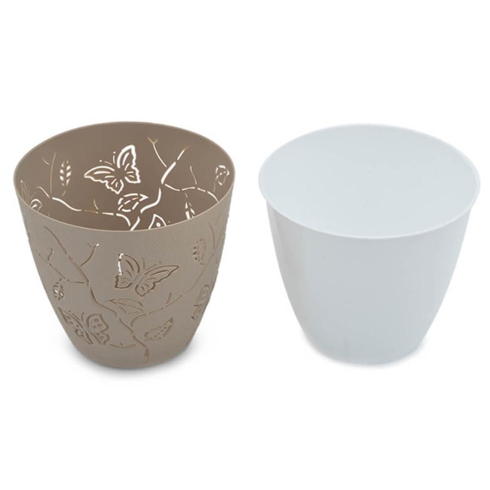 Kit 3 Vasos de Flores Plantas 2,5L cada Cachepot 3D Floreira