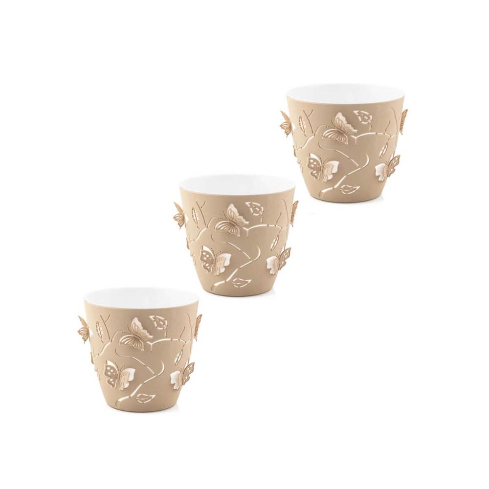 Kit 3 Vasos de Flores Plantas Cachepot 3D Floreira de Mesa D