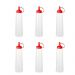 Kit 6 Bisnagas para Molhos 400ml Plástica Ketchup Tampa Vermelha Mostarda Maionese Plasvale