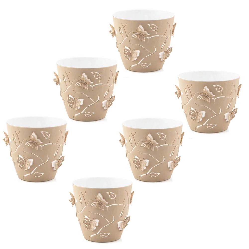 Kit 6 Cachepots 3D 2,5L cada Vasos de Flores Plantas Floreir