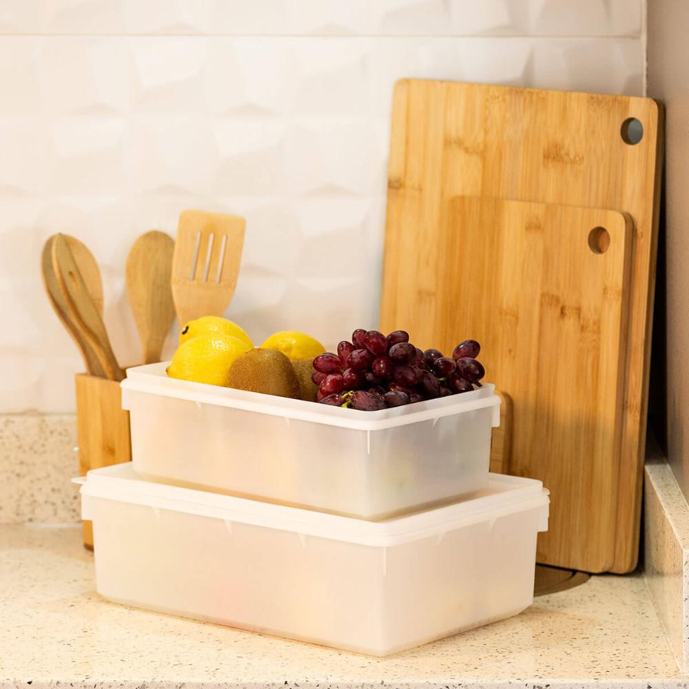 Kit 8 Caixas Organizadoras 11L Empilhável Hermética Plasvale Plástica Restaurante
